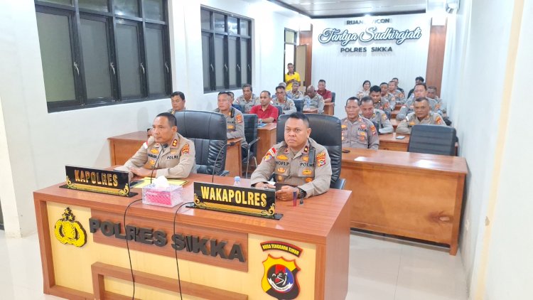 Evaluasi dan Konsolidasi Nasional, Polres Sikka Polda NTT Hadiri Anev Operasi Lilin, Amanusa II dan Operasi Ketupat 2026.