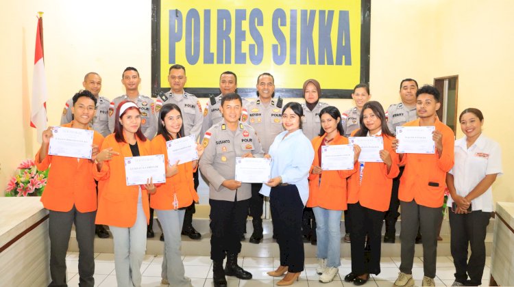 Tuntas Magang di Tiga Fungsi, Mahasiswa UNIPA Resmi Dilepas Polres Sikka Polda NTT