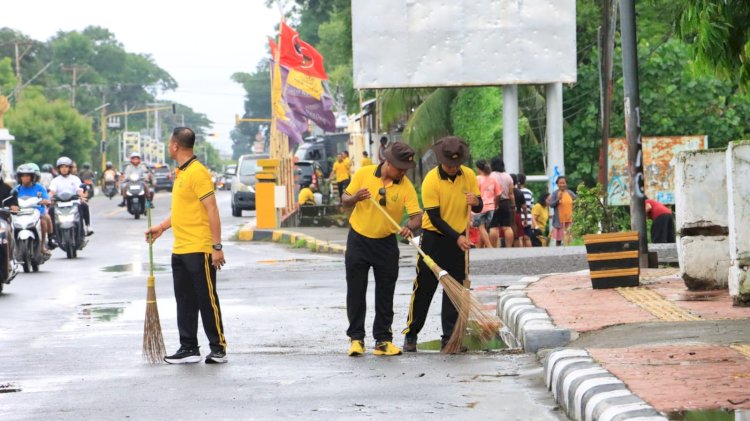 “Dari Apel ke Aksi: Polres Sikka Polda NTT Berantas Sampah Kota Maumere”