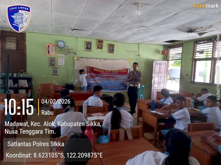 Keselamatan Dimulai dari Bangku Sekolah, Satlantas Polres Sikka Polda NTT Gencarkan Edukasi Operasi Turangga 2026