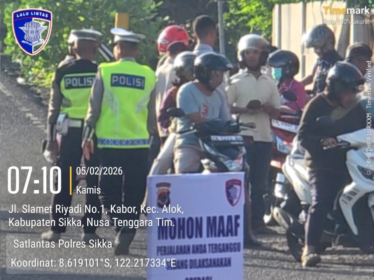 Tingkatkan Kesadaran Berlalu Lintas Masyarakat Satlantas Polres Sikka Polda NTT Lakukan OKT 2026