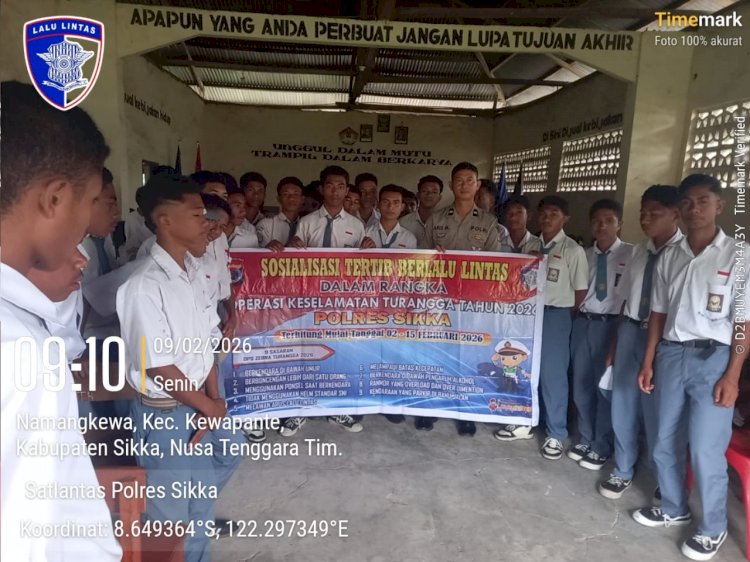Bangun Generasi Pelopor Keselamatan, Satlantas Polres Sikka Polda NTT Sosialisasikan Operasi Turangga 2026