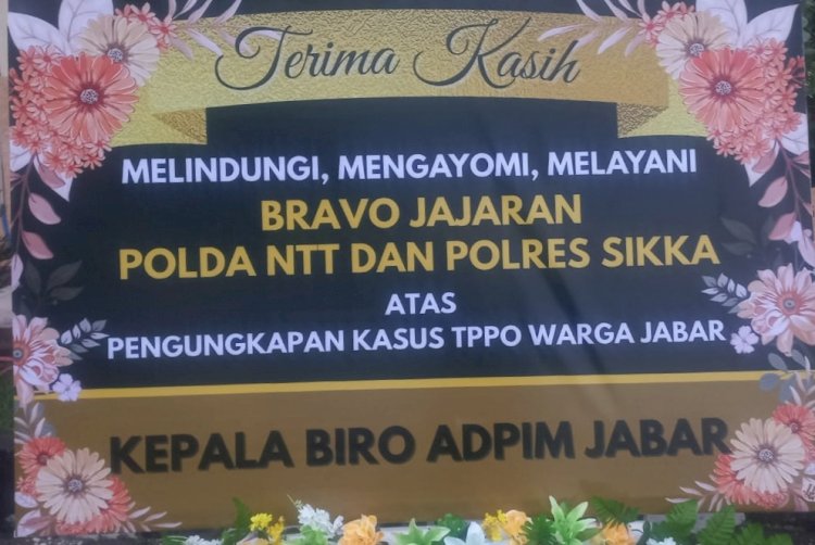 Gelombang Solidaritas dari Jawa Barat, Karangan Bunga Penuhi Mako Polres Sikka Polda NTT atas Ketegasan Ungkap TPPO