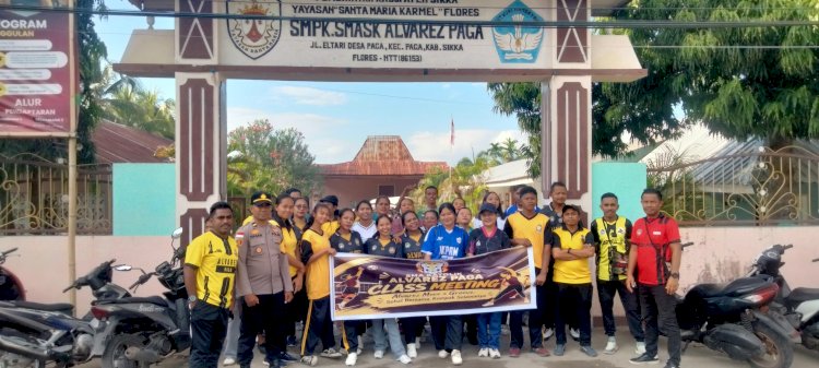 “Polsek Paga Polres Sikka Kawal Ketat Class Meeting SMAK Alvarez, Drum Band Meriahkan Jalur Trans Maumere–Ende”