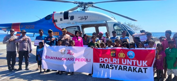 Bhayangkari Peduli Sikka Salurkan Bantuan Logistik bagi Warga Terdampak Gempa di Pulau Palue