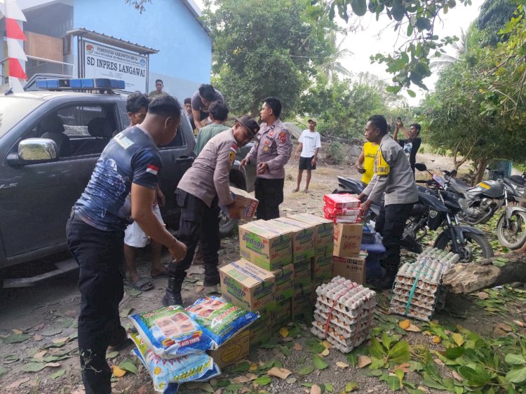 “Senja Menyapa Palue, Polri Tetap Bergerak: Bantuan dan Harapan Terus Menjangkau Korban Gempa”
