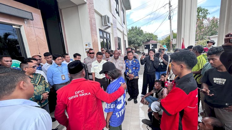 Polres Sikka Kawal Aspirasi Mahasiswa GMNI, Pengamanan dan Peliputan Berjalan Humanis dan Terukur