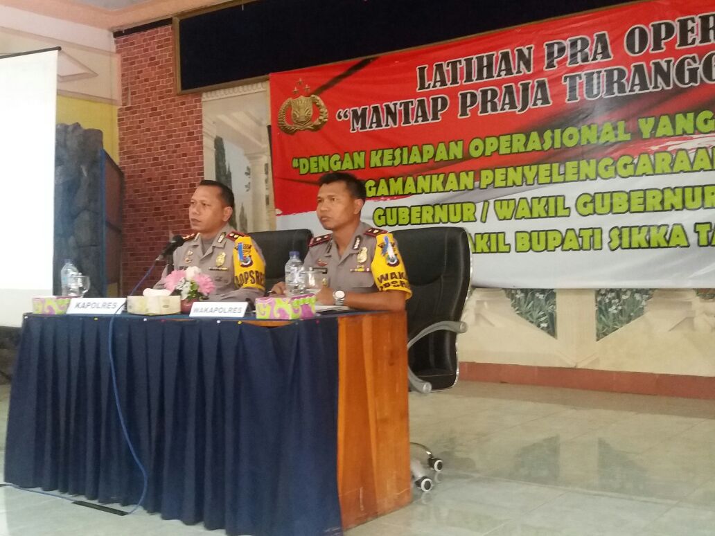 Pilkada Serentak 2018 : Kapolres Sikka Buka Secara Resmi Latihan Pra Operasi Mantap Praja Turangga 2018